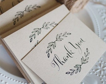 Kraft Paper Thank You Cards - 6 pack