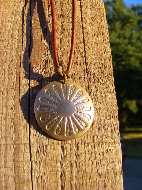 Gypsy Necklace. Romani Flag Necklace. Wagon Wheel by ManMadeDesign