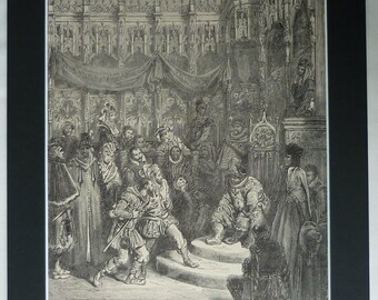 1860s Gustave Dore Print of Sancho Panza, Don Quixote Picture, Spanish Decor, Available Framed, Book Art Miguel de Cervantes Literature Gift