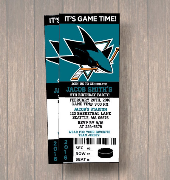 San Jose Sharks Birthday Invitation