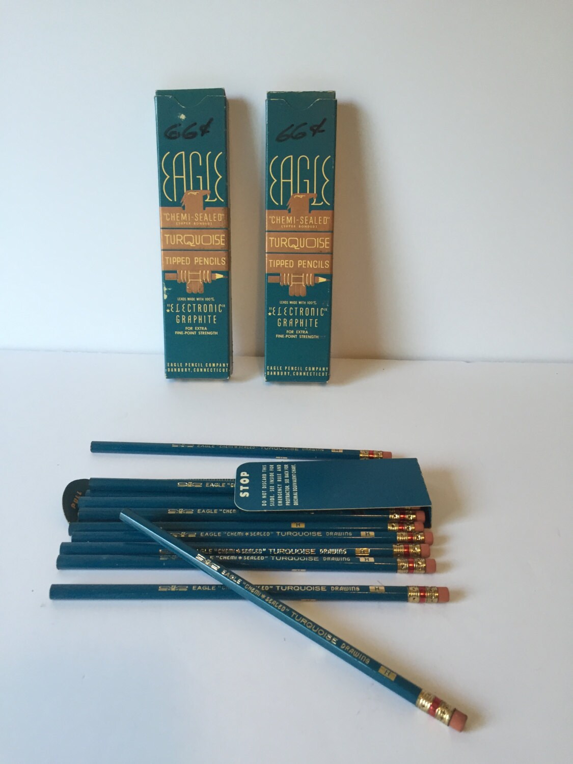 Vintage Eagle Pencils Turquoise Graphite Pencils Drafting
