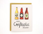 Craftastic Brewday - Happy Birthday Card - birthday card for men - craft beer / BIR-CRAFTASTIC