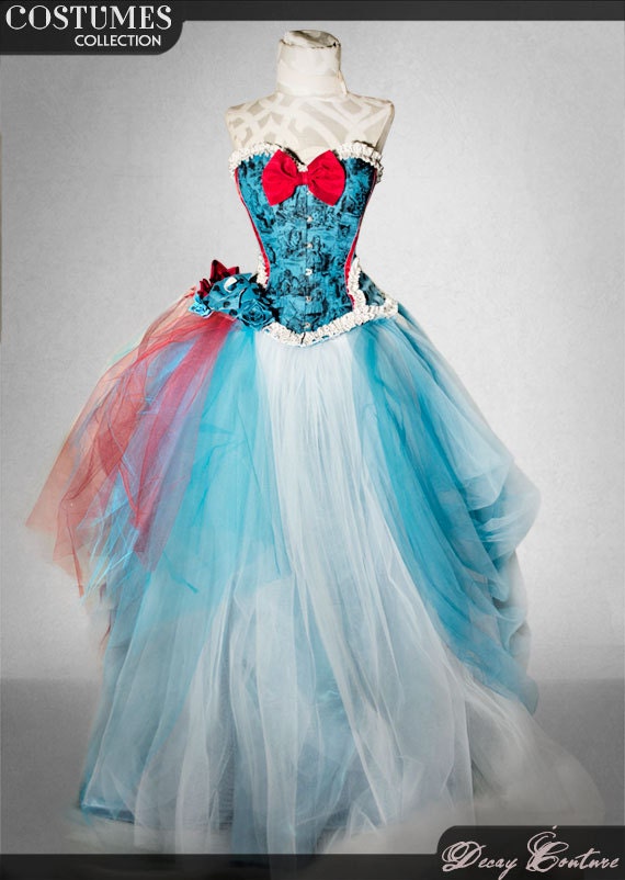 ALICE IN WONDERLAND wedding gown wedding dress bridal