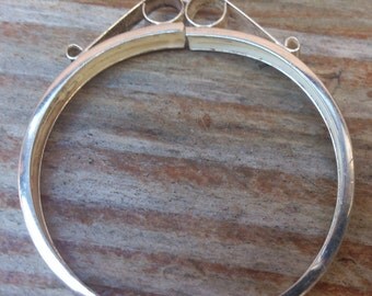 Vintage Large Sterling Silver Coin Mount/Pendant