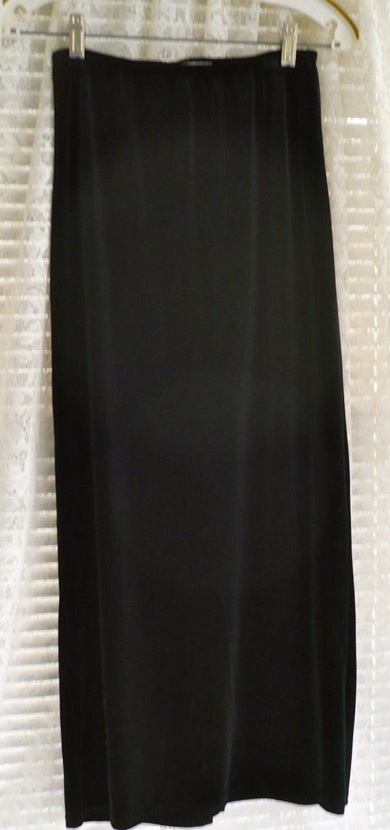 Items similar to Black Velvet Skirt: Full Length VIVENDI Straight Skirt ...