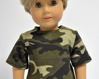 Camouflage Camo Boy Shirt made to fit American Girl 18 inch Doll Clothes Boy Doll Clothes