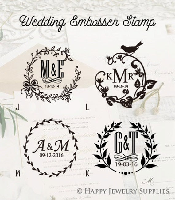 Design Your Own Wedding Embosser Stamp / Custom Embosser Seal