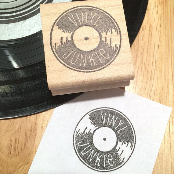 Vinyl Record Rubber Stamp Vinyl Junkie Record Collector
