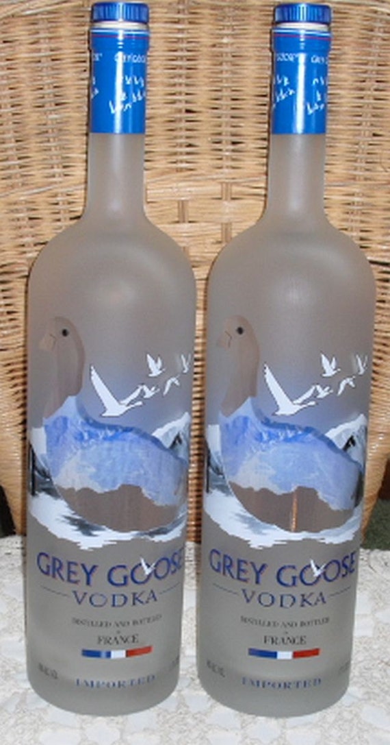 2 GREY GOOSE VODKA 1.75L magnum empty recycled liquor