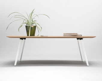 Coffee table, center table , living room table made of solid oak board