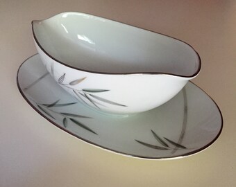 Noritake Bambina Gravy Boat, Vintage Noritake China, Noritake Bamboo Design Gravy Dish, Noritake Bambina 5791