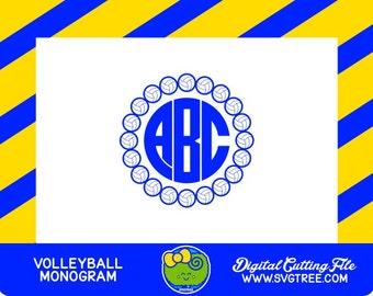 Volleyball SVG Volleyball Monogram SVG Volleyball Mom SVG Commercial Free Cricut Files Silhouette Files Digital Cut Files svg cuts