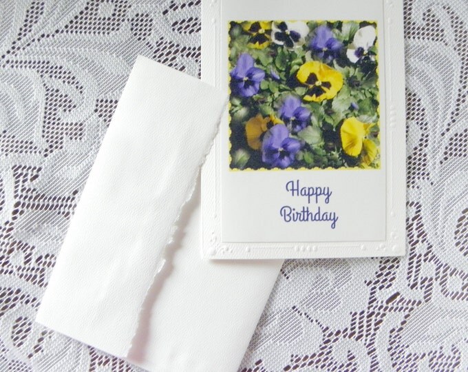 Custom PANSY Greeting Cards created by Pam of Pam's Fab Photos with 5 Options