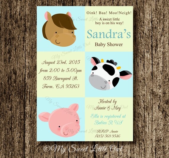 staples invites shower baby baby shower baby    Farm invitation  shower farm barnyard invitation