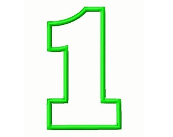 Applique Number Embroidery Design Number 1- 4x4 and 5x7 -INSTANT DOWNLOAD-