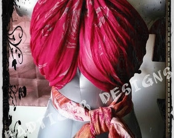 GAME of THRONES Khaleesi Cosplay Pagan Burning Man Italian Stainless Steel Bysantine Chain with Bohemian Gypsy Wrap Scarf
