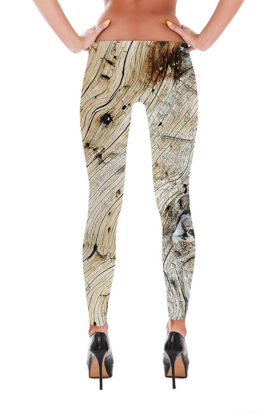 Wood Grain Print Leggings