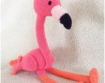 Flamingo crochet pattern tutorail amigurumi crocheted pattern pdf bestand in Dutch, Deutsch and Englisch US terms