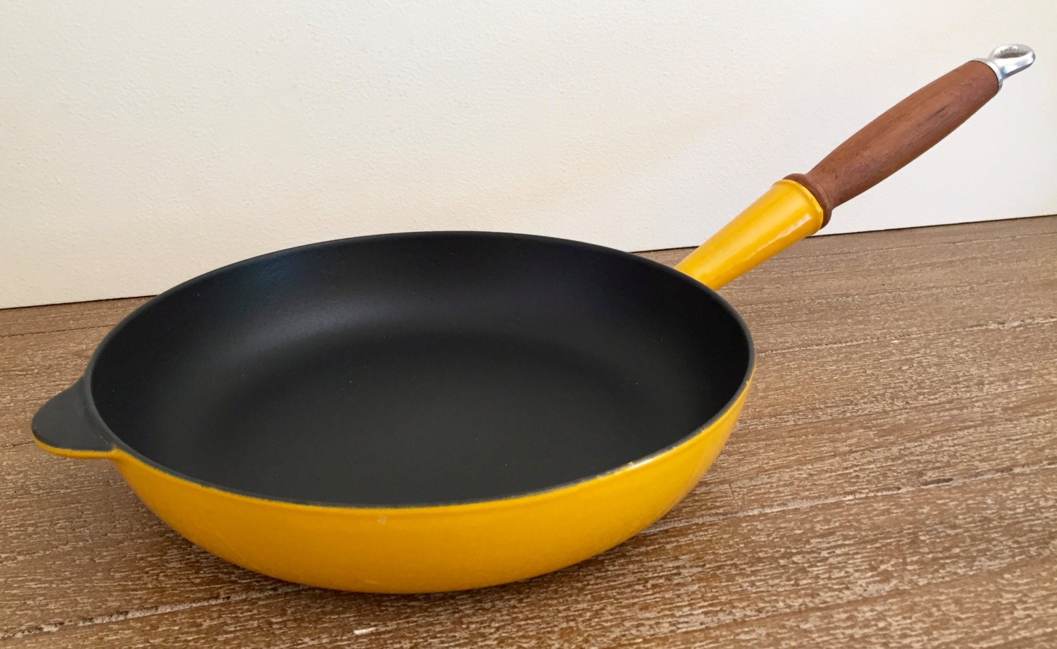 Cousances Enamel Cast Iron Skillet in Yellow Cousances Frying