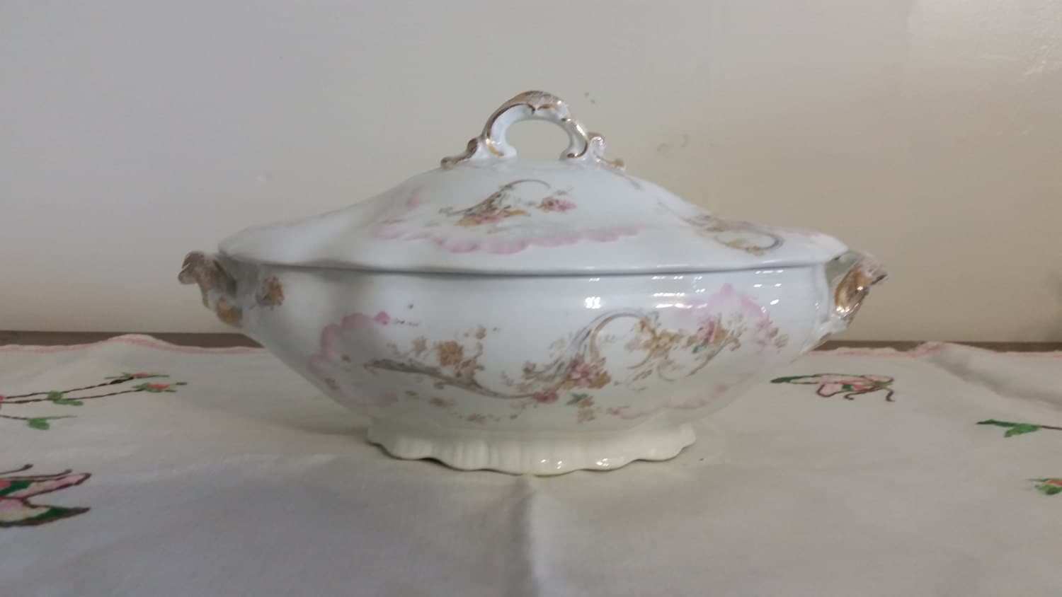 Antique Soup Tureen with Lid Covered by GratefulBlessingsVtg