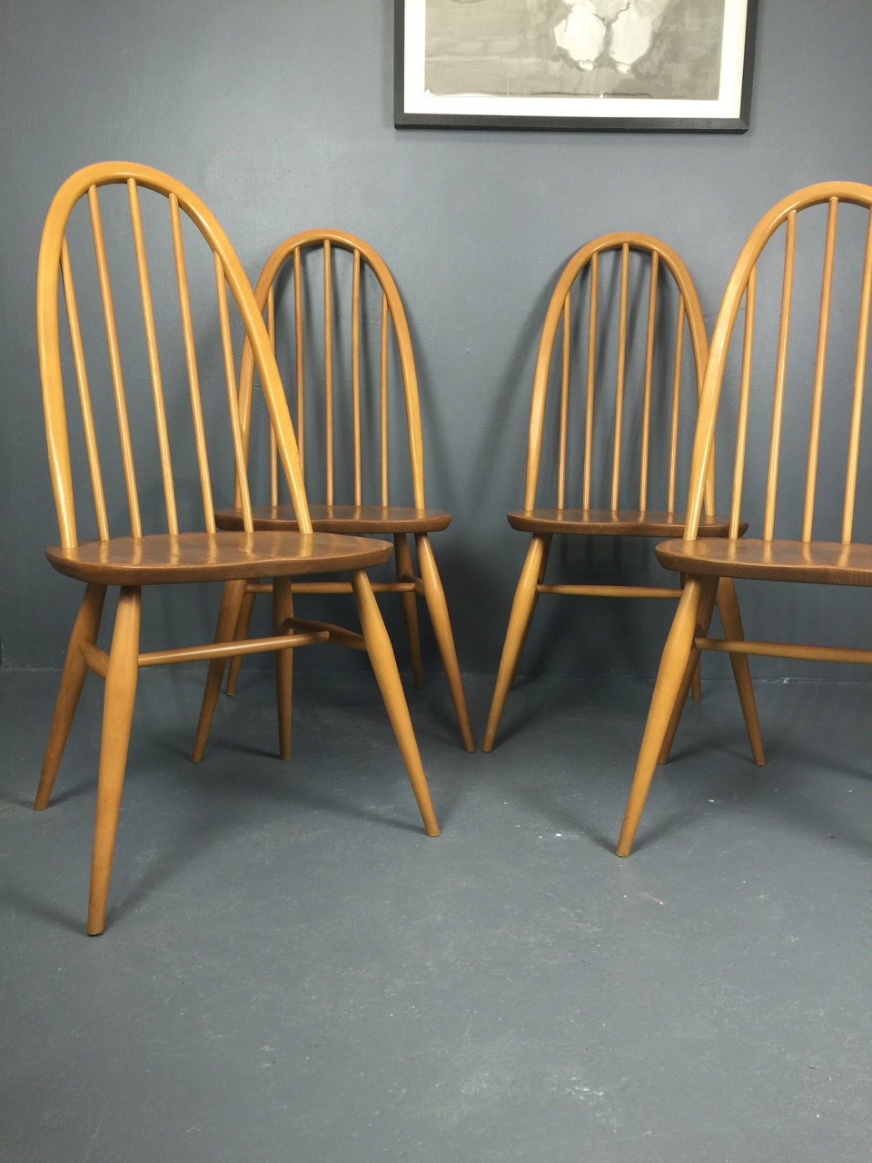 4 1960s Vintage Ercol Quaker Dining Chairs – Vintage Ercol Furniture – Haute Juice