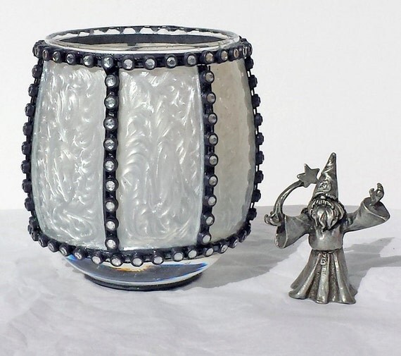 Small Round Candle Holder Tealight / Votive Pearl by LadyGoodAura