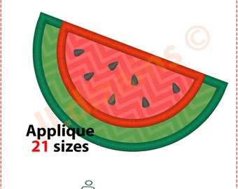 Watermelon Applique Design. Watermelon embroidery design. Embroidery designs watermelon. Watermelon slice applique Machine embroidery design