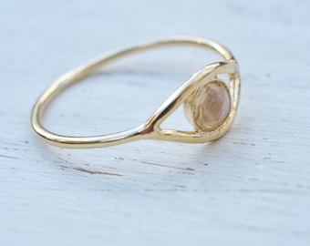 Moonstone ring,eye ring,evil eye ring,gold ring,dainty ring,moonstone ring gold or silver,evil eye jewelry