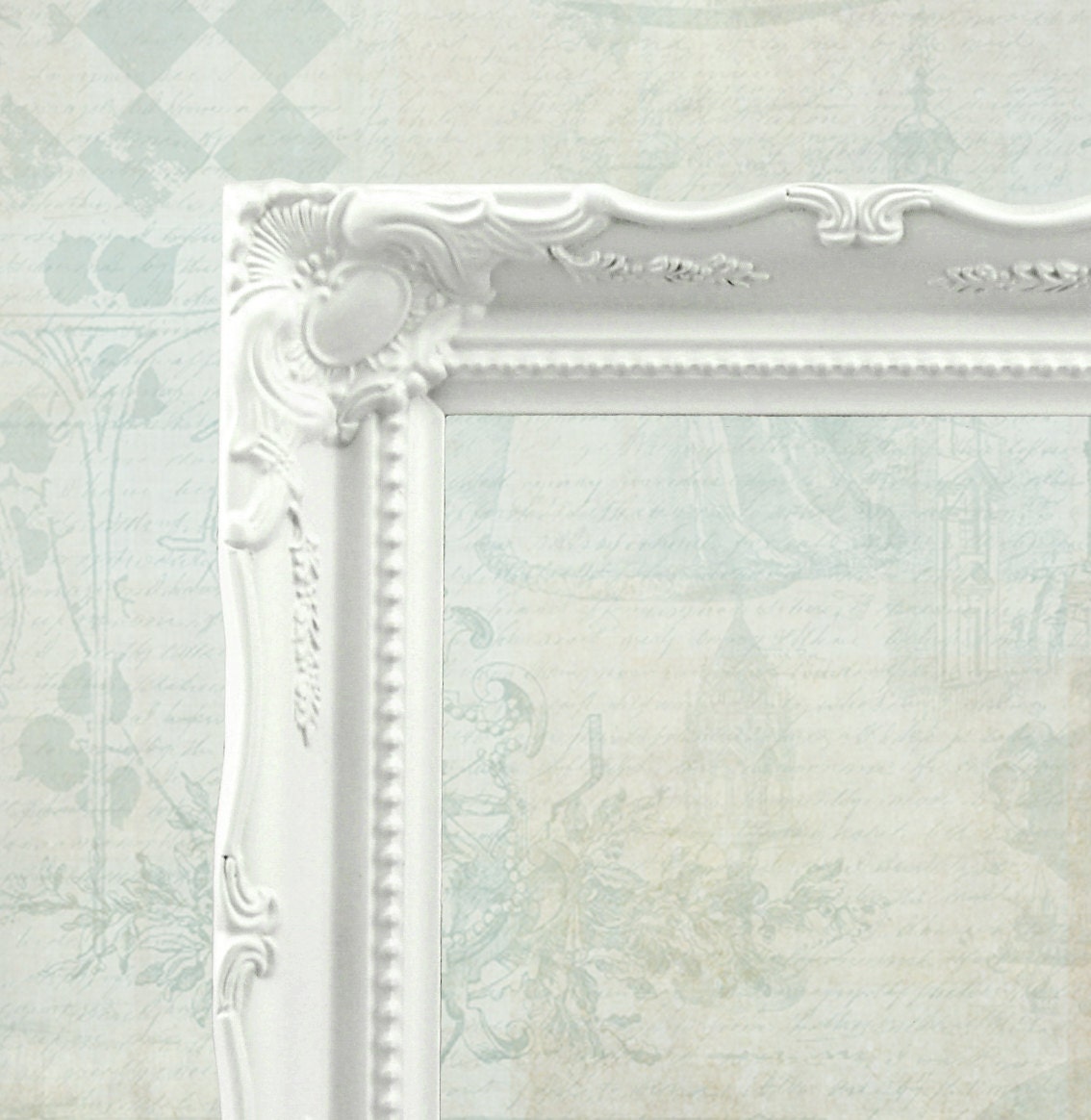 White Baroque Picture Frame Ornate Frame Vintage Style Frames