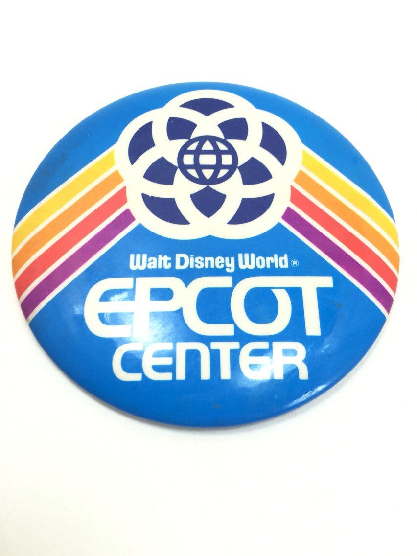 EPCOT Center Button Pin in Blue from Walt Disney World Badge