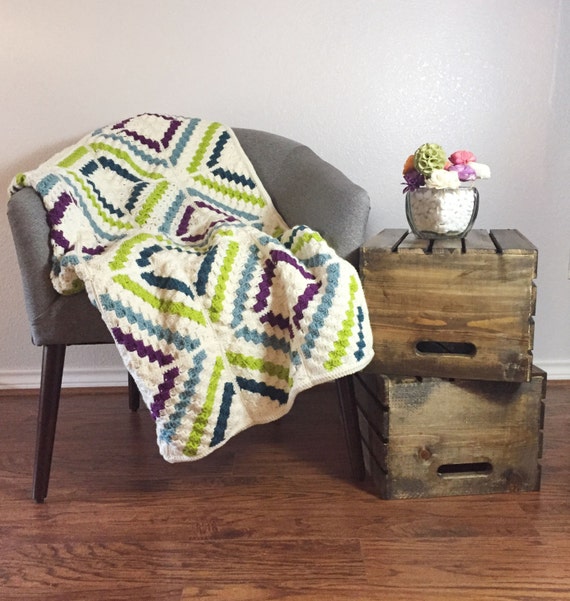 Geometrische decke decke häkeln werfen decke boho moderne