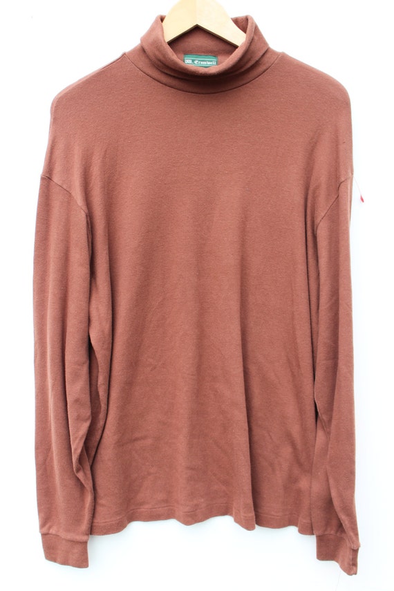 brown turtleneck shirt