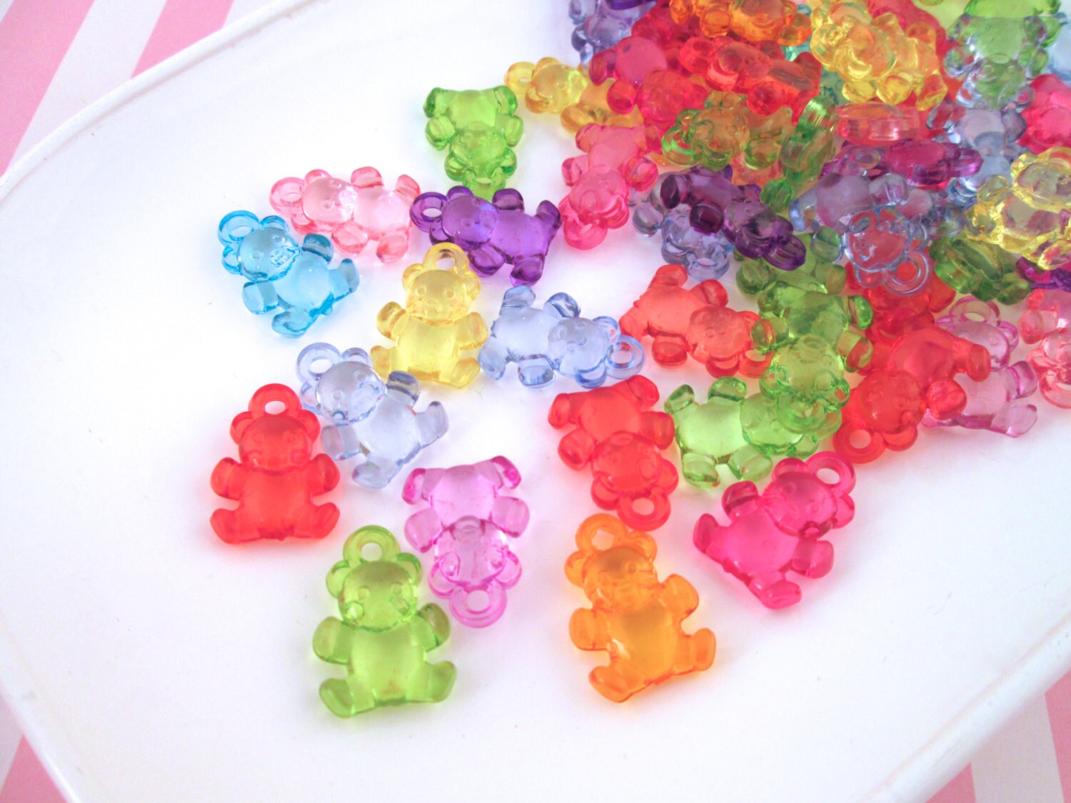 Colorful Gummy Bear Charms Cute Teddy Bear Charms 723