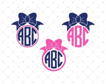 Bow Monogram SVG Cut files, Bow svg, svg files for Cricut, cut files for Silhouette, svg files