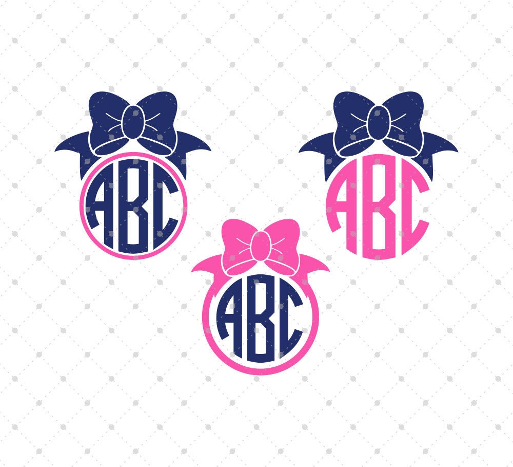 Download Bow Monogram SVG Cut files Bow svg svg files for Cricut