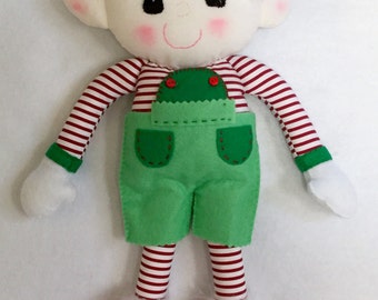 Handmade Christmas Elf decoration. Felt Elf Christmas decoration.