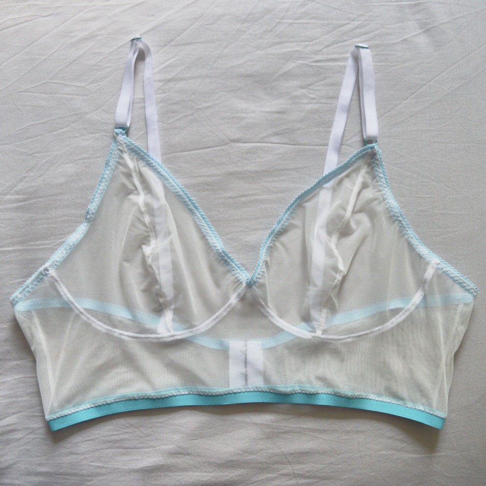 Dare To Bare White & Blue Bralette See Through Lingerie