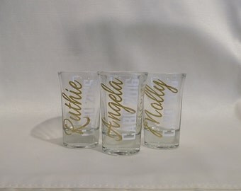 SALE: Personalized Shot Glasses, Bachelorette Shot Glass, Spring Break, Wedding Shot Glass, Bridal Party Gift, Bridesmaid, Wedding Favor