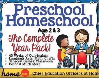 Homeschool Preschool Age 2-3 Complete Year Curriculum Bundle