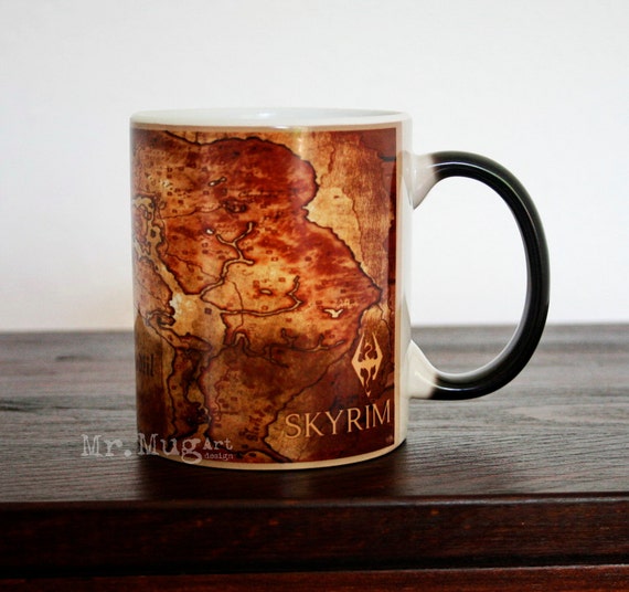 Skyrim Mug Skyrim Map Elder Scrolls Map Skyrim Coffee Mug