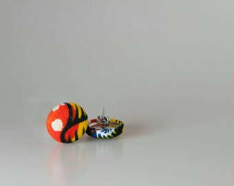 African button earrings, African jewelry, Button earrings, African earrings, Ankara button earrings, Ankara earrings, Ankara jewelry, Africa