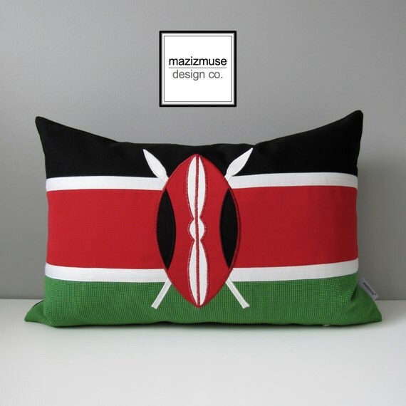 Kenyan Flag Pillow Cover Decorative Kenya Flag Pillow Cover