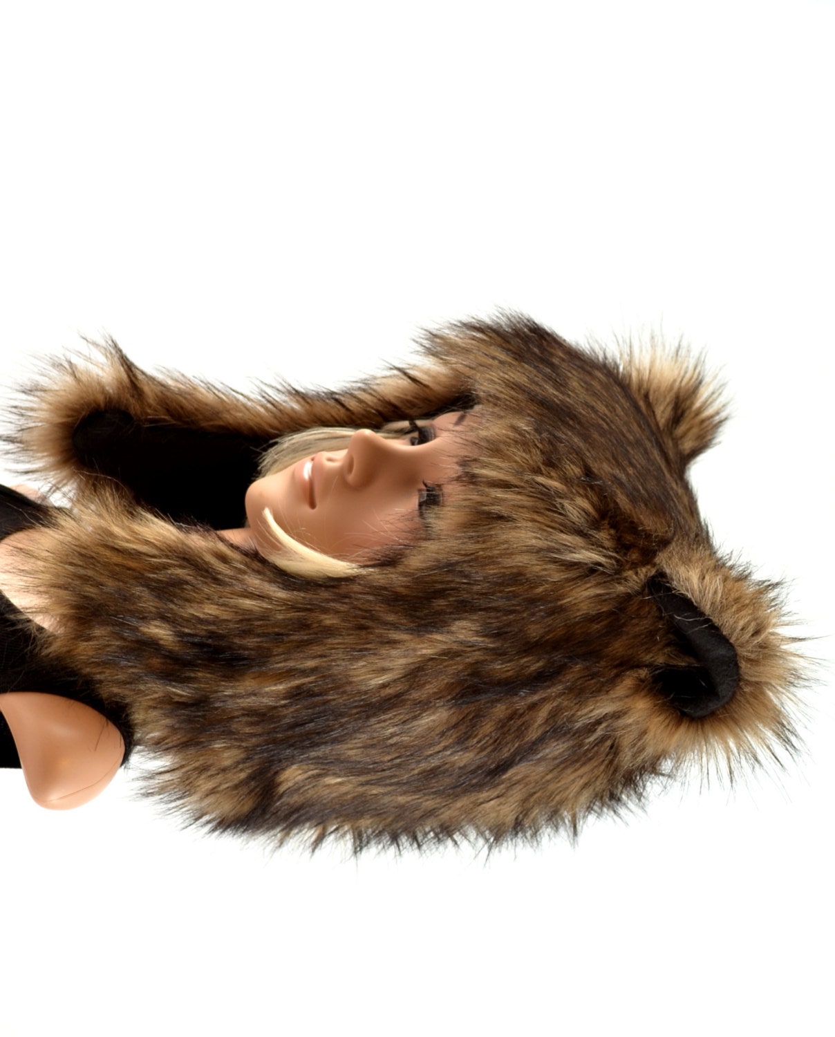 Brown Bear Hat Faux Fur Animal Hat Grizzly