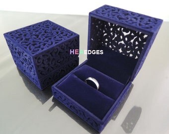 Jewelry Box - Purple Velvet or Red Velvet Ring Box Jewelry Case Packaging Supplies Velveteen Ring Jewelry Box
