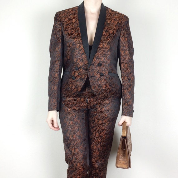 ladies brocade trouser suit