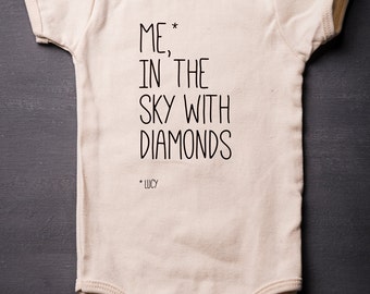 Lucy In The Sky With - Baby Bodysuit - Organic Cotton - Beatles - Music - Screen Printed - Baby Clothes