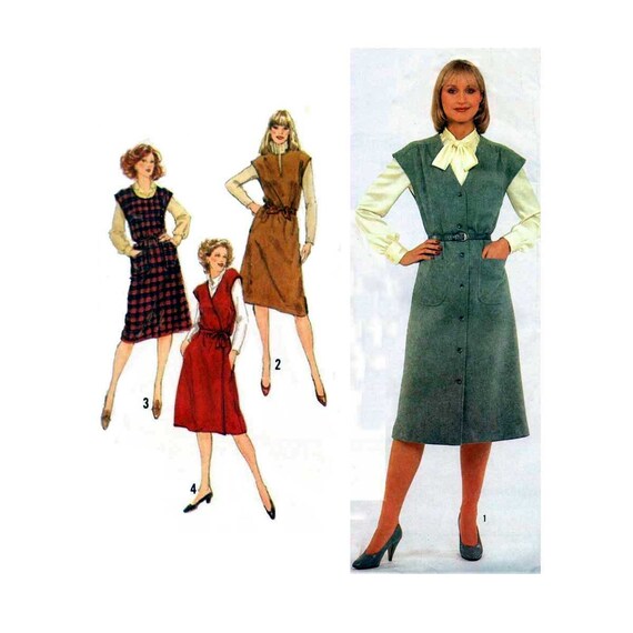 Women's Jumper Dress Sewing Pattern with Variations Misses