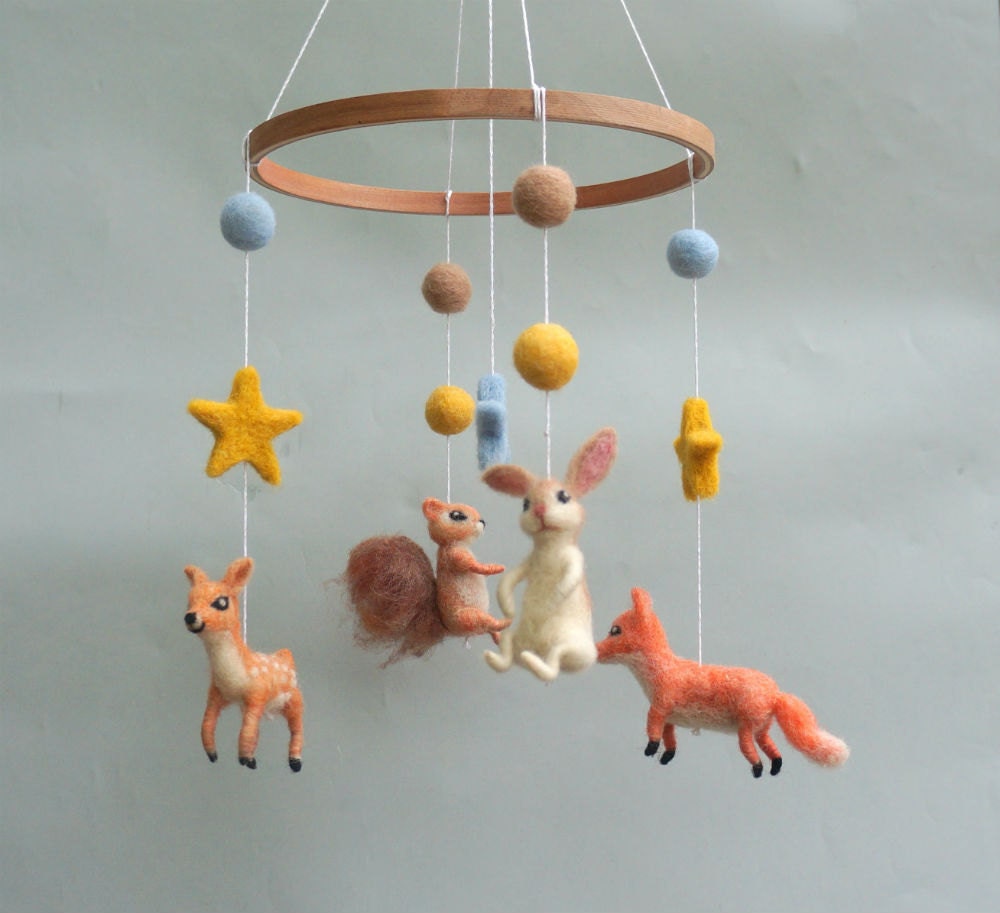 Forest animal mobile Felt Baby mobile Baby Crib mobile