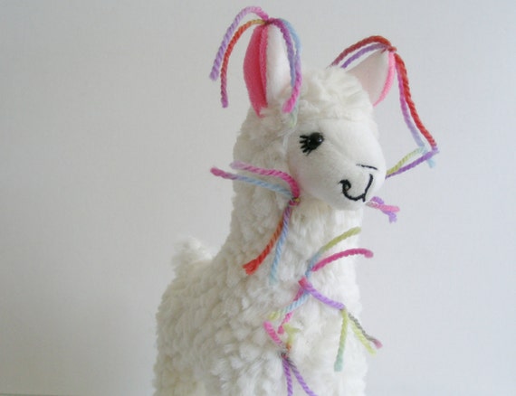 Plush llama. Little Llama Decorated with Tassles by FoxHillLlamas