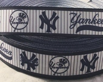 Yankees Ribbon - 7/8" Grosgrain Ribbon New York Yankees Ribbon by yard, for hair bows,crafting and more! Baseball Ribbon - Yankees